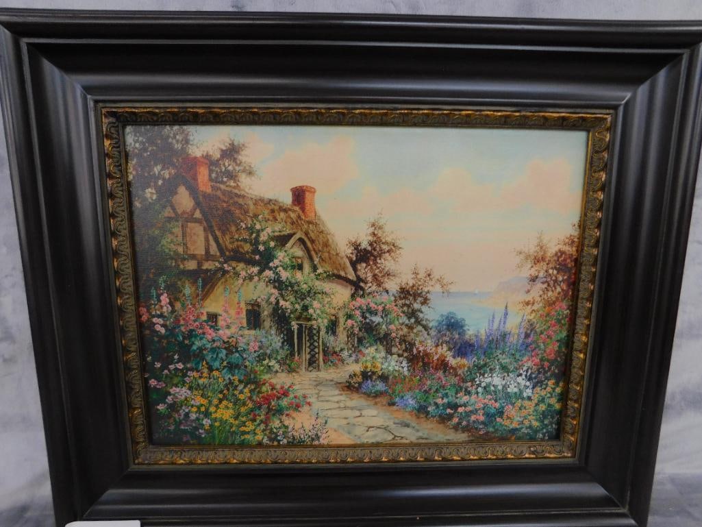 Giclee on Canvas - J. Halford Ross - English Cottage Garden - 18.5" x 22.5" - 8