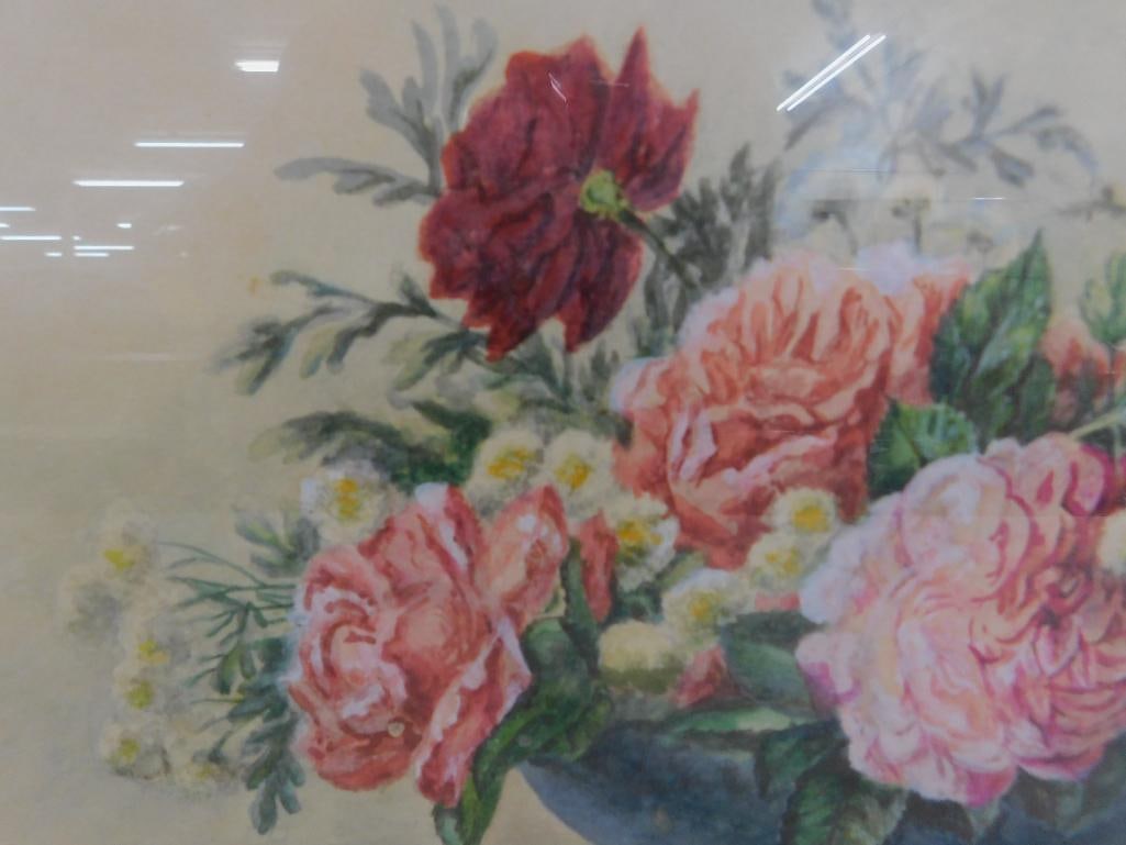 1904 Pastel Floral Painting - Signed L. Elliot - 16" x 23" - 3