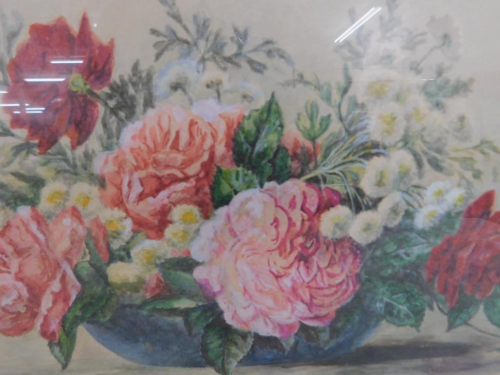 1904 Pastel Floral Painting - Signed L. Elliot - 16" x 23" - 4