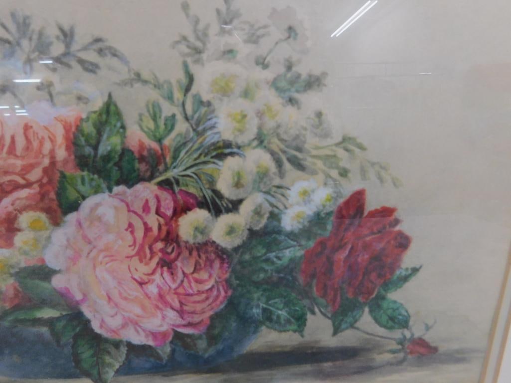 1904 Pastel Floral Painting - Signed L. Elliot - 16" x 23" - 5