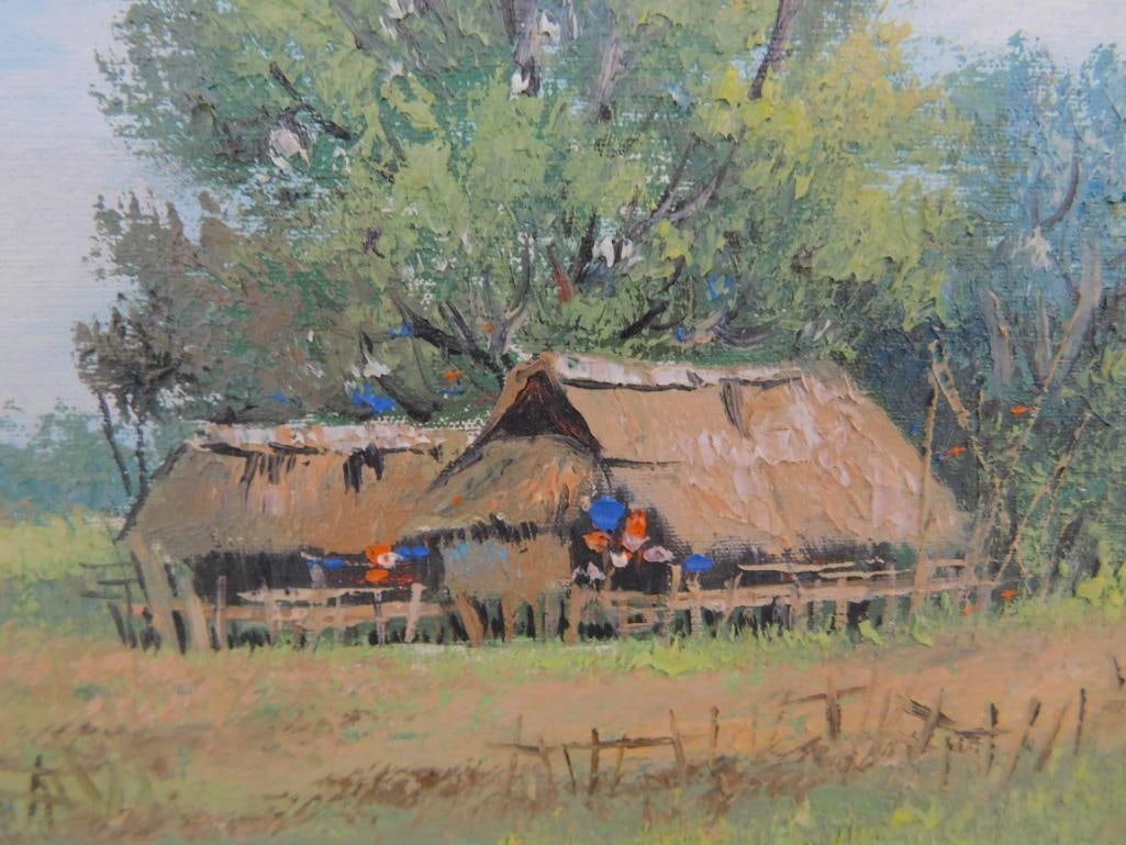 Framed Oil on Board - "Peaceful Days" - P. Tuppoch - 12" x 15" - 3