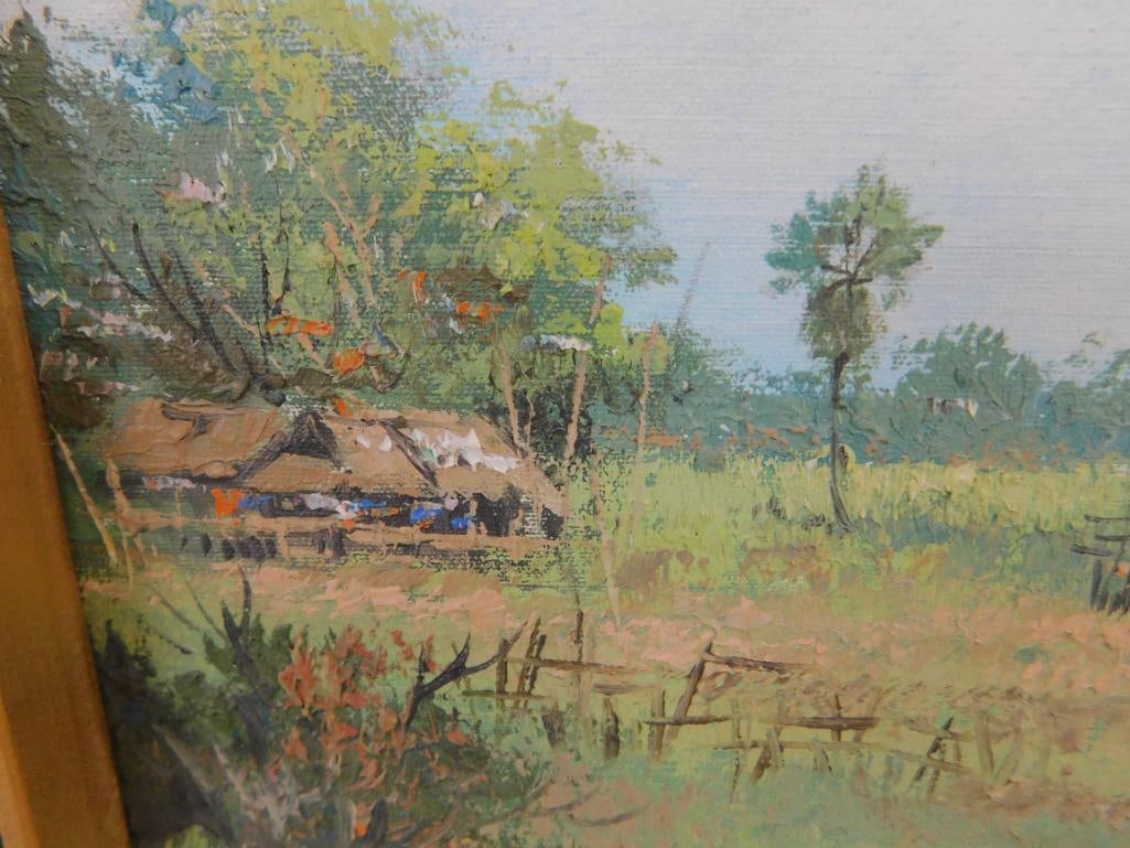 Framed Oil on Board - "Peaceful Days" - P. Tuppoch - 12" x 15" - 4