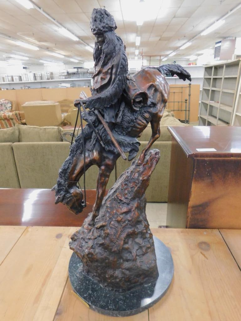 Frederic Remington Bronze - After Death - " Mountain Man" - Granite Base - 27.5" x 18" x 13" - 12
