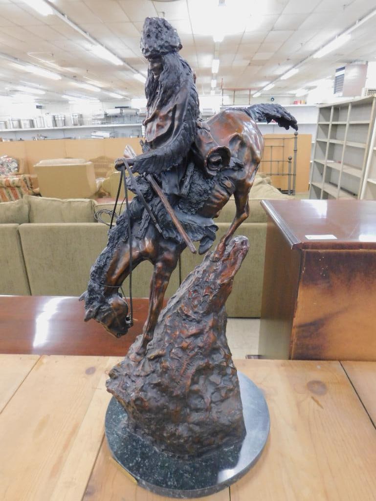 Frederic Remington Bronze - After Death - " Mountain Man" - Granite Base - 27.5" x 18" x 13" - 13