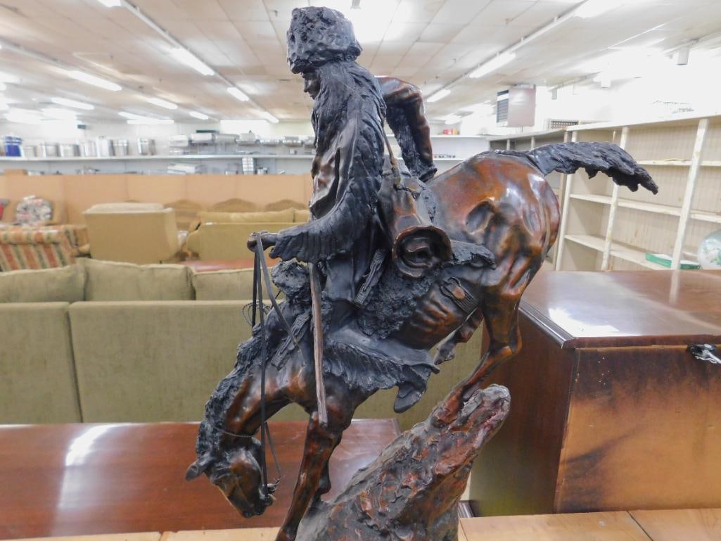 Frederic Remington Bronze - After Death - " Mountain Man" - Granite Base - 27.5" x 18" x 13" - 5
