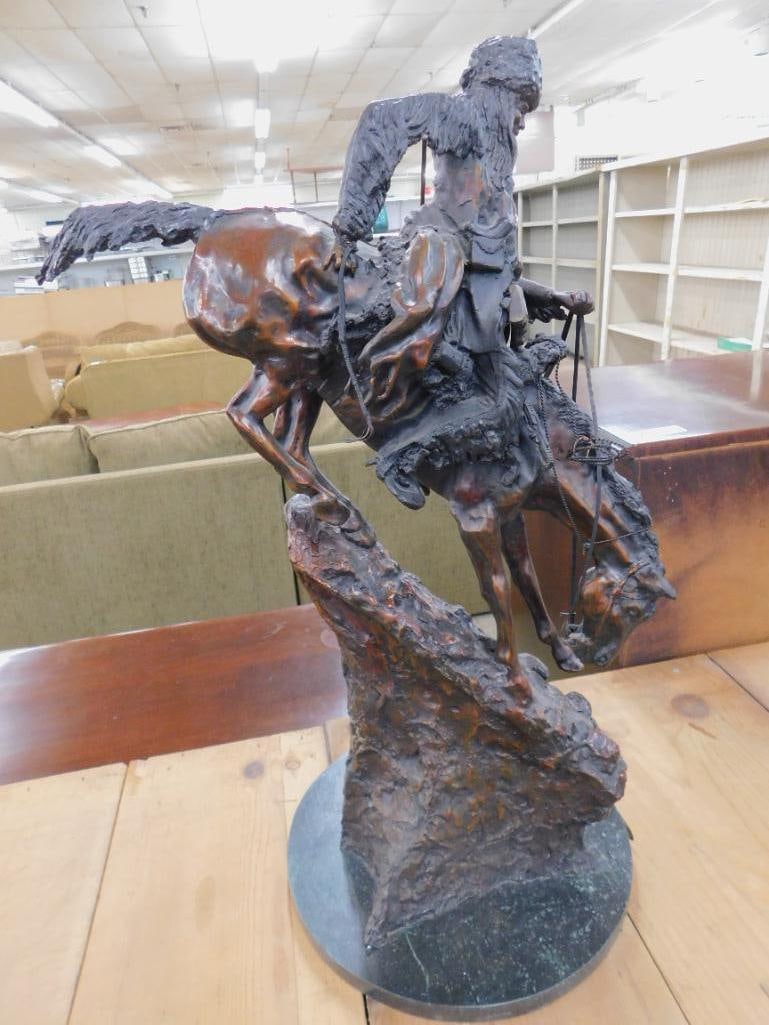 Frederic Remington Bronze - After Death - " Mountain Man" - Granite Base - 27.5" x 18" x 13" - 9