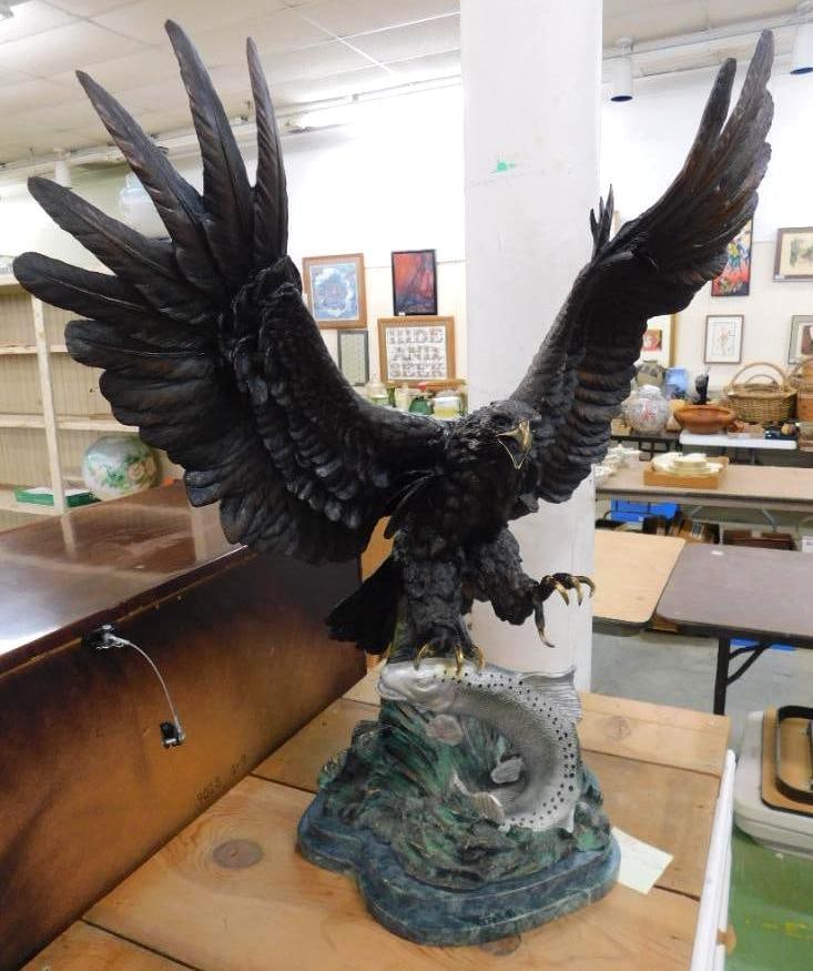 Edward Chope Bronze - "The Fisherman" - 35" x 30" x 14": See Photos For Condition and Details