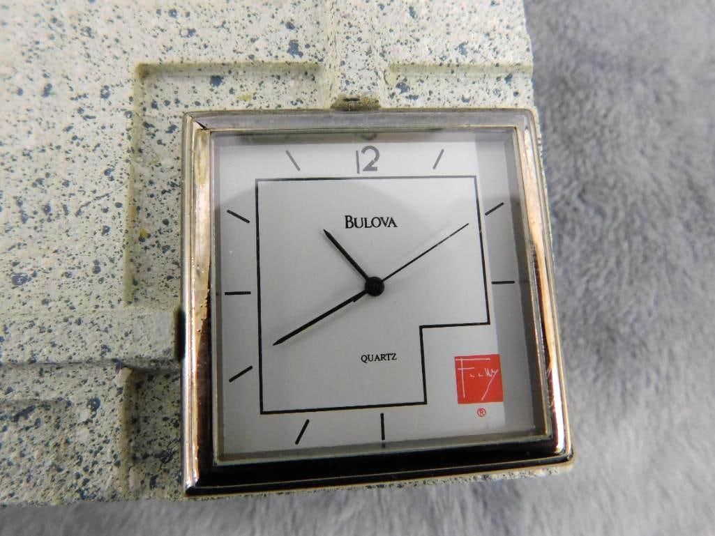 Bulova - Frank Lloyd Wright Desk Clock - 1.5" x 5" x 5" - 2
