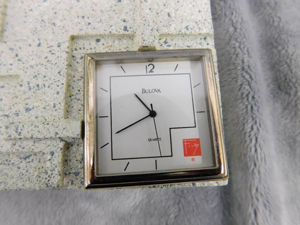 Bulova - Frank Lloyd Wright Desk Clock - 1.5" x 5" x 5" - 5