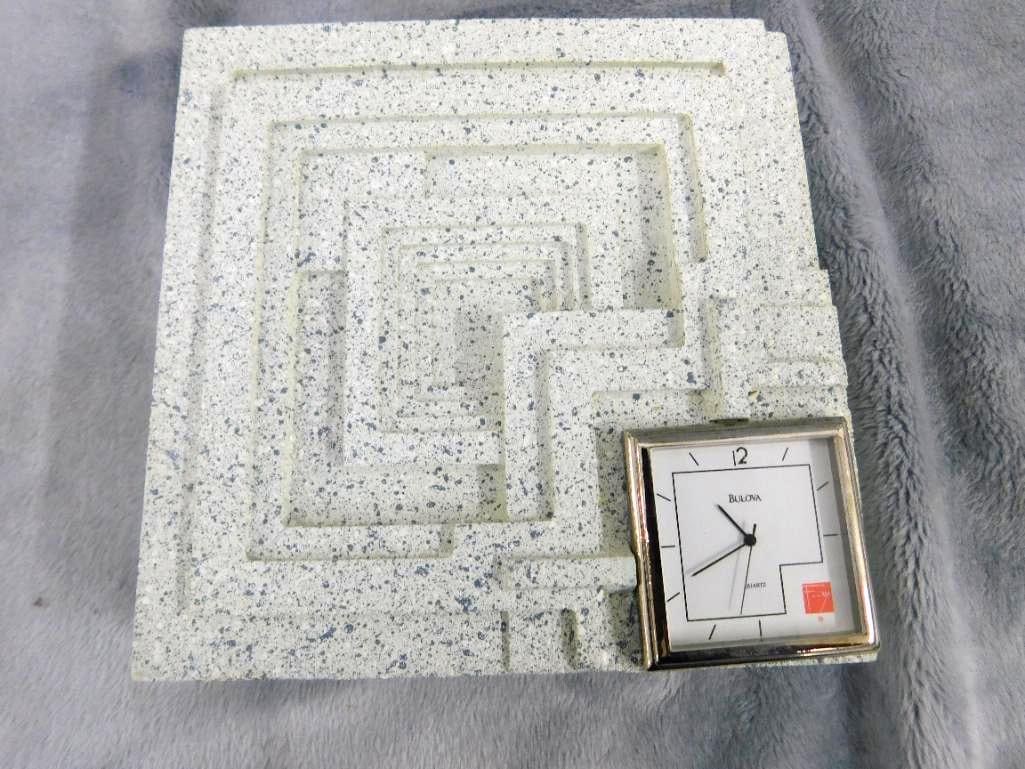 Bulova - Frank Lloyd Wright Desk Clock - 1.5" x 5" x 5" - 6