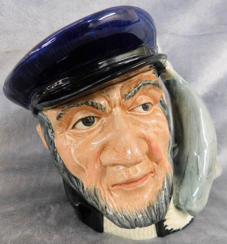 Royal Doulton - Toby Jug - "Captain Ahab" - 7" x 7.5" x 5": See Photos For Condition and Details