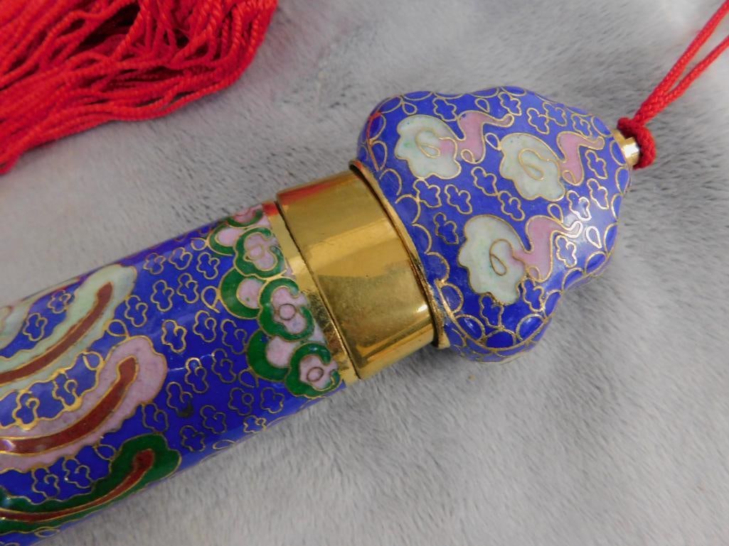 Ceremonial Chinese Collapsible Cloisonne Sword - 39.5" Long Open - Original Box - 6