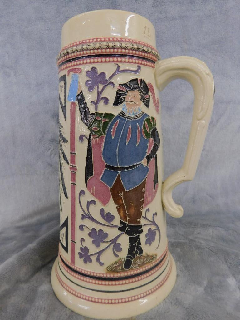 Vintage Gutsherren German Tavern Style Stein - Early 1900s - 9" Tall - 4
