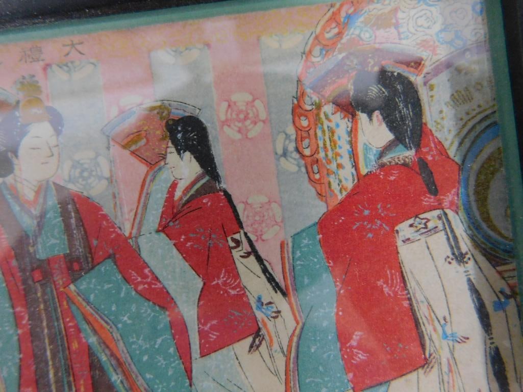 Early 1900s Hand Inked Post Card - 5 Geishas - 5" x 7" - 4