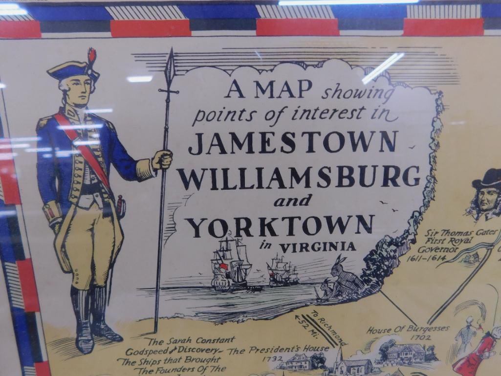 1930 Colonial Virginia Lithograph - Tudor Press - Hugo Stevens - 16" x 21.5" - 2