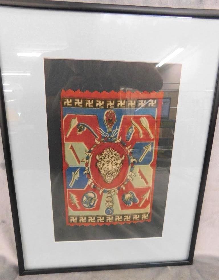 1910 American Tobacco Co. - Tobacco Coupon Premium Flannel With Silk Weave: "Navaho Design" - 12" x 16" - See Photos For Condition and Details