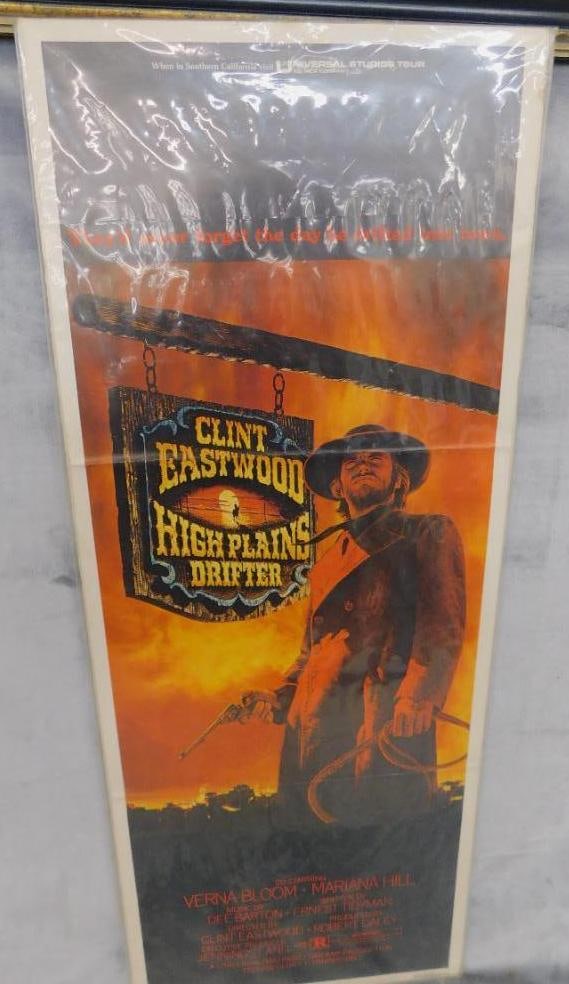 1973 "High Plains Drifter" Theater Poster Insert - 11" x 36": See Photos For Condition and Details