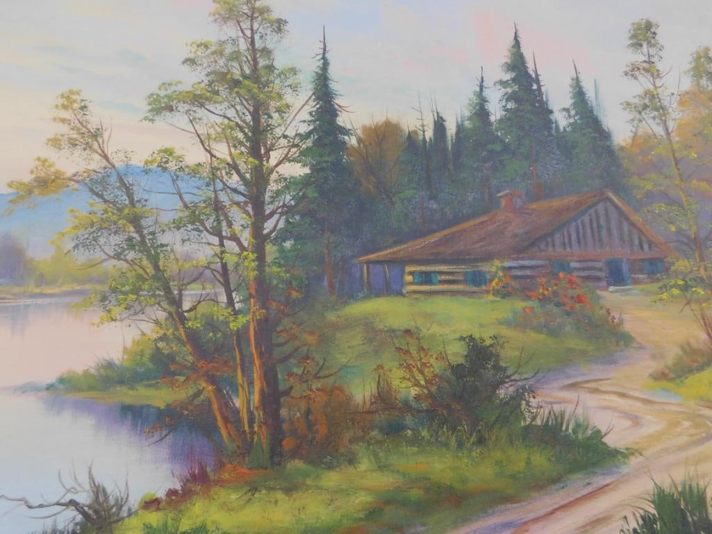 Early 1900s Oil on Canvas - Signed Michael Hasselbar - 22" x 30" - 10