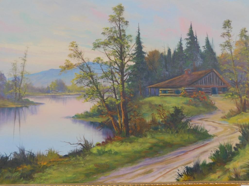 Early 1900s Oil on Canvas - Signed Michael Hasselbar - 22" x 30" - 11