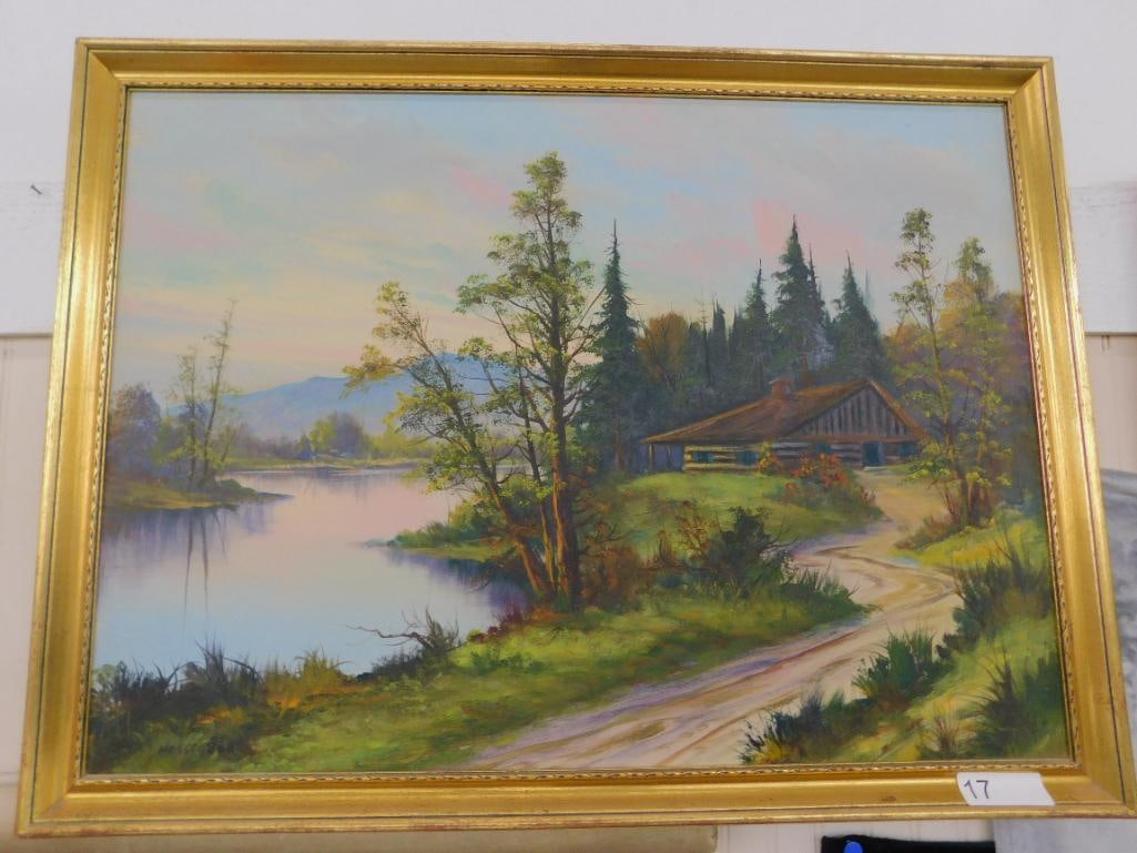 Early 1900s Oil on Canvas - Signed Michael Hasselbar - 22" x 30" - 12