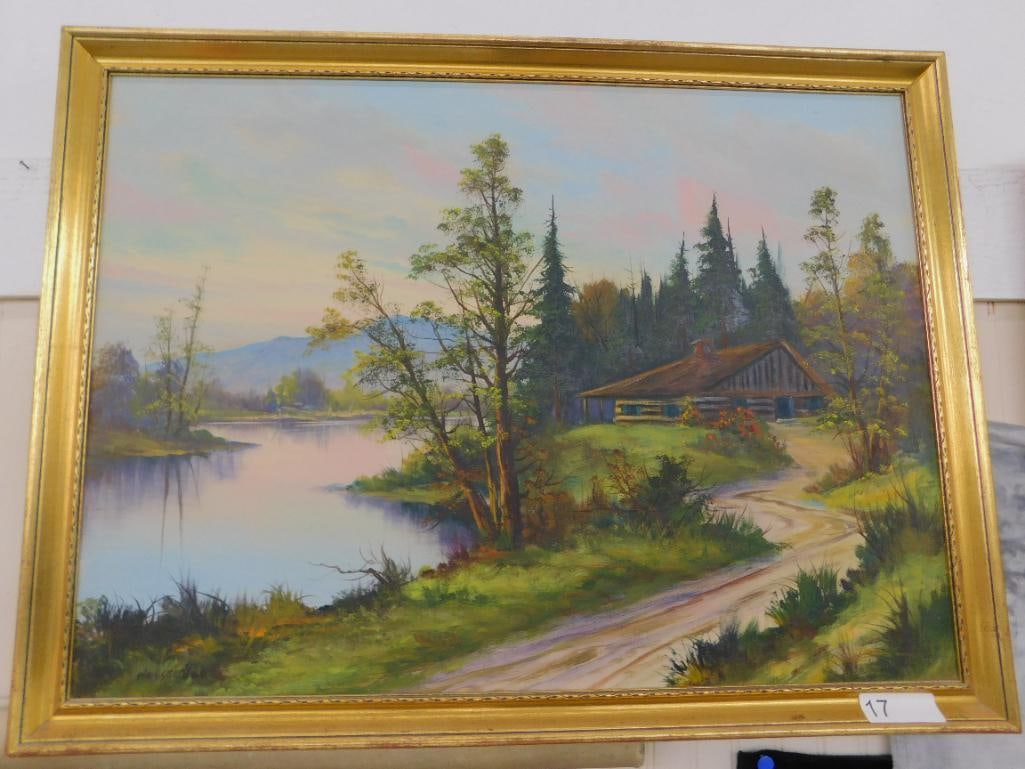 Early 1900s Oil on Canvas - Signed Michael Hasselbar - 22" x 30" - 13