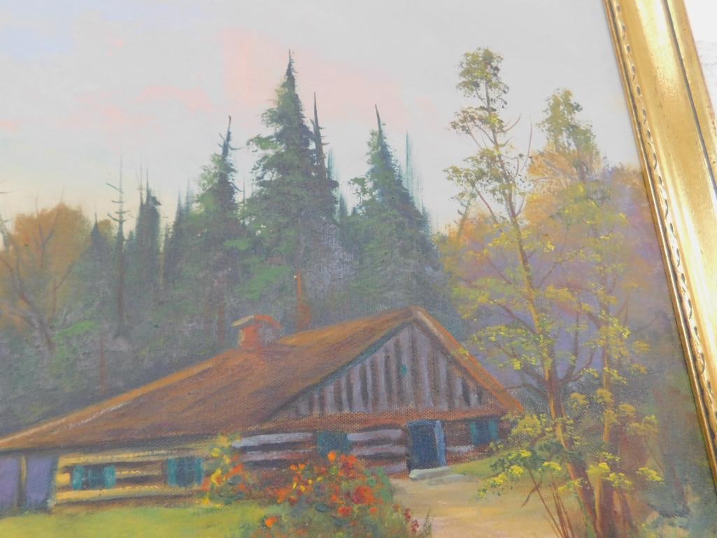 Early 1900s Oil on Canvas - Signed Michael Hasselbar - 22" x 30" - 3