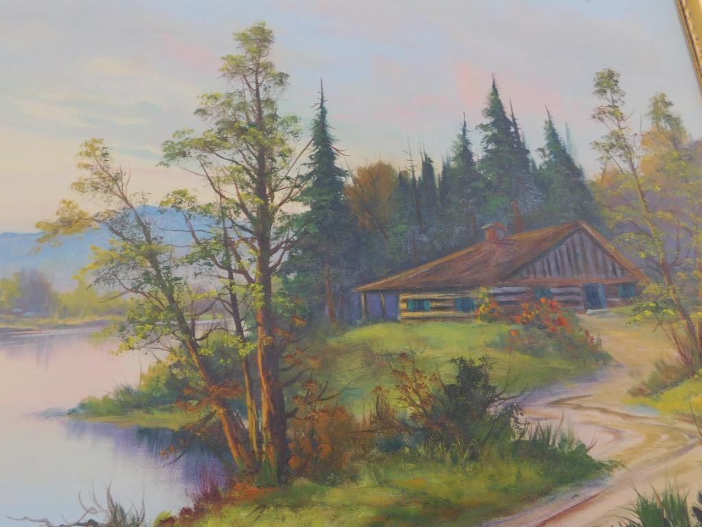 Early 1900s Oil on Canvas - Signed Michael Hasselbar - 22" x 30" - 7