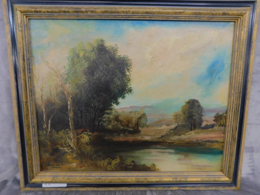 Early 1900s Oil on Canvas - Signed E. Aval (AKA reinoso) - 16" x 20" - 12