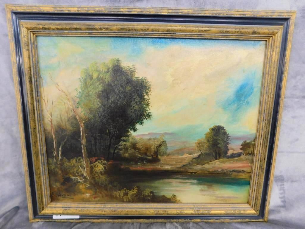 Early 1900s Oil on Canvas - Signed E. Aval (AKA reinoso) - 16" x 20": See Photos For Condition and Details
