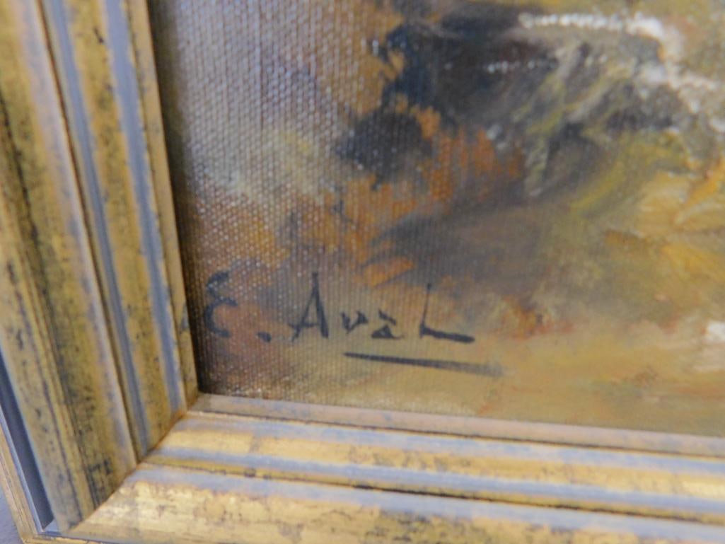 Early 1900s Oil on Canvas - Signed E. Aval (AKA reinoso) - 16" x 20" - 6