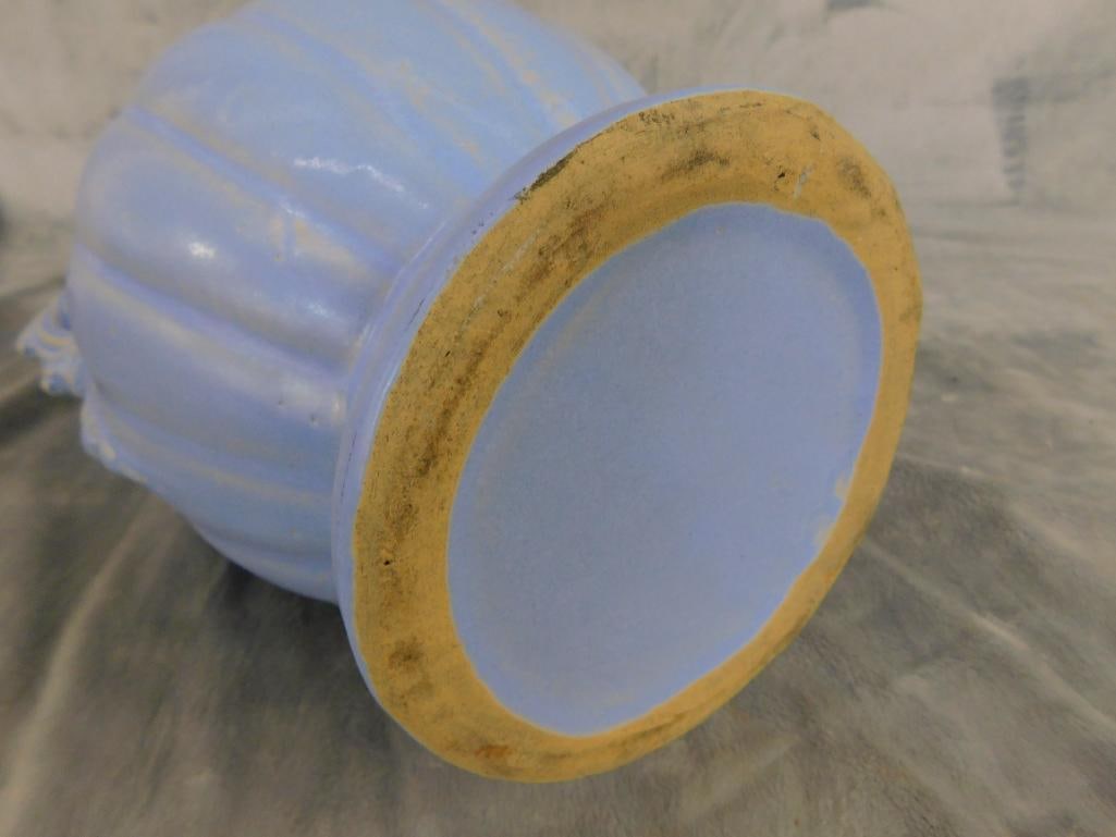 USA Pottery Double Handled Vase - Sky Blue Glaze - 12.5" x 10" x 8" - 6
