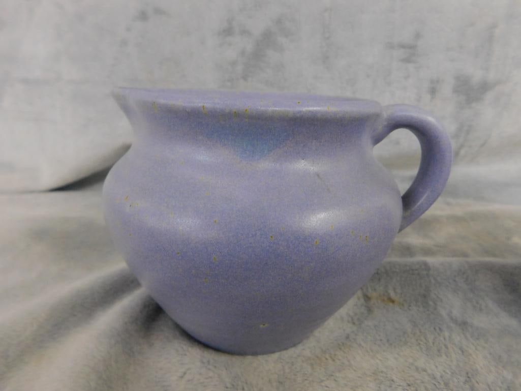 1926 Sesqui Centnl - Blue Gray Glaze Pottery - Phila PA - Cream and Sugar - Vase - 4