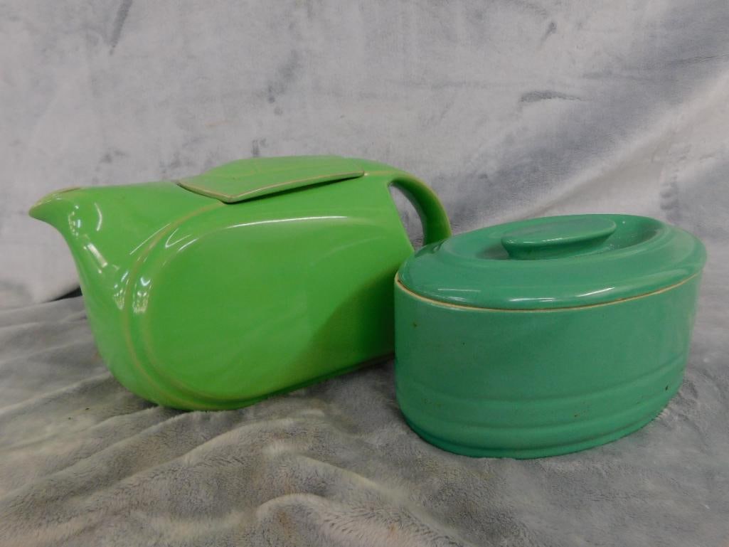 Vintage Westinghouse Lidded Water Pitcher 5.25" x 11" x 5" - Refrigerator Dish - 4" x 7" x 4.5" - 13