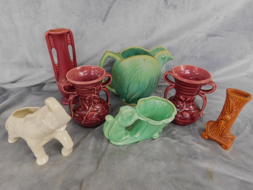 Group of 7 Vintage USA Pottery - 4" To 8" Tall - 10
