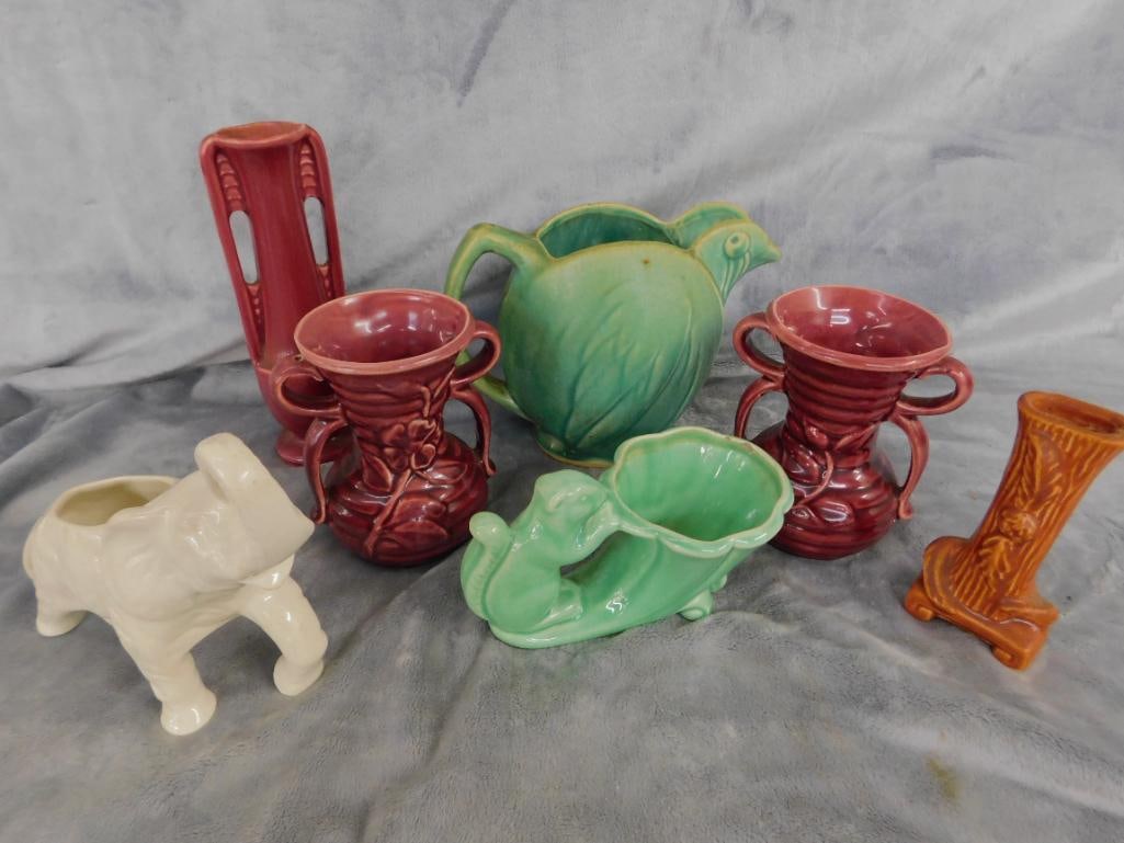 Group of 7 Vintage USA Pottery - 4" To 8" Tall - 11