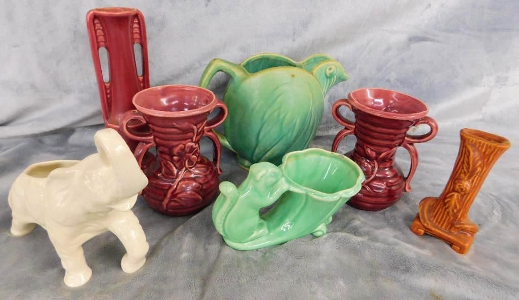 Group of 7 Vintage USA Pottery - 4" To 8" Tall: See Photos For Condition and Details