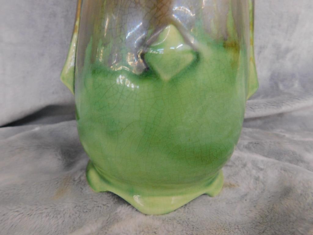 USA Pottery Double Handled Vase - 10" x 5.5" x 4.5" - 5