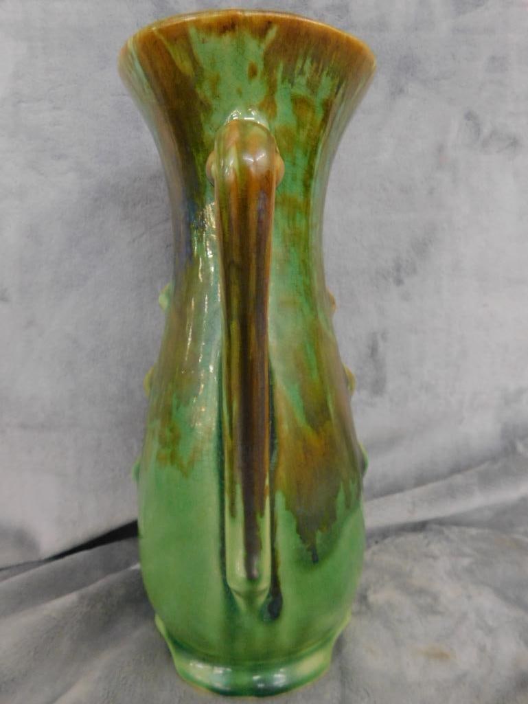 USA Pottery Double Handled Vase - 10" x 5.5" x 4.5" - 6