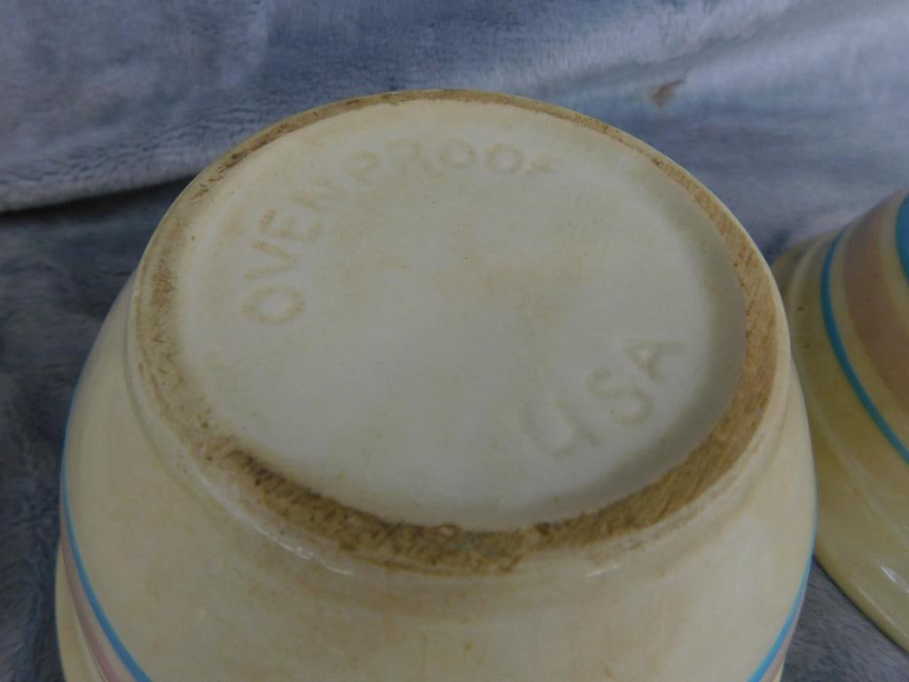 Group of 3 Vintage USA Mixing Bowls - 9.75" - 6.25" - 6.25" - 7