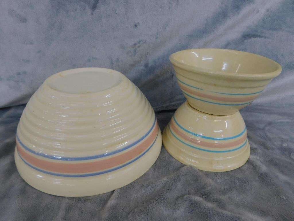 Group of 3 Vintage USA Mixing Bowls - 9.75" - 6.25" - 6.25" - 9