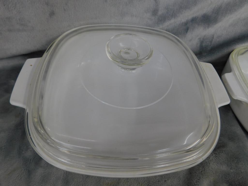2.5 QT Corning "Blue Cornflower" Lidded Casserole - 1 QT "Blue Cornflower" Lidded Casserole - 3