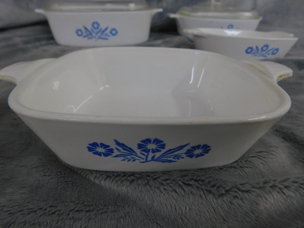 2.5 QT Corning "Blue Cornflower" Lidded Casserole - 1 QT "Blue Cornflower" Lidded Casserole - 7