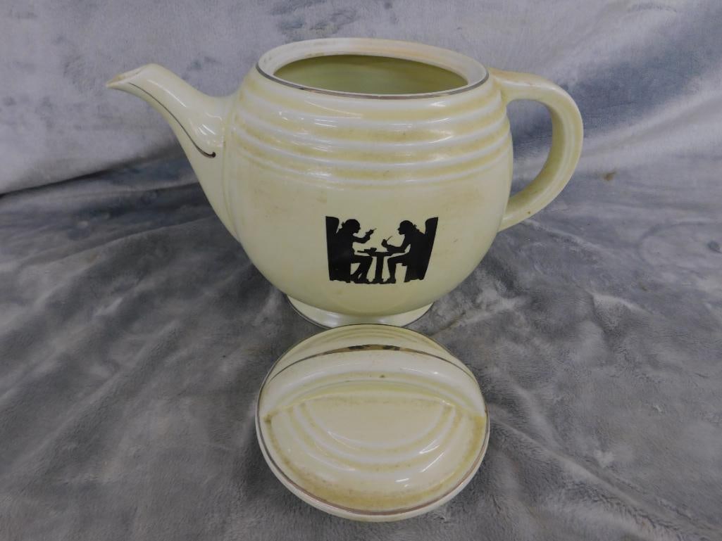 Hall Pottery Silhouette lidded Teapot - 8" x 11" x 6.5" - 2