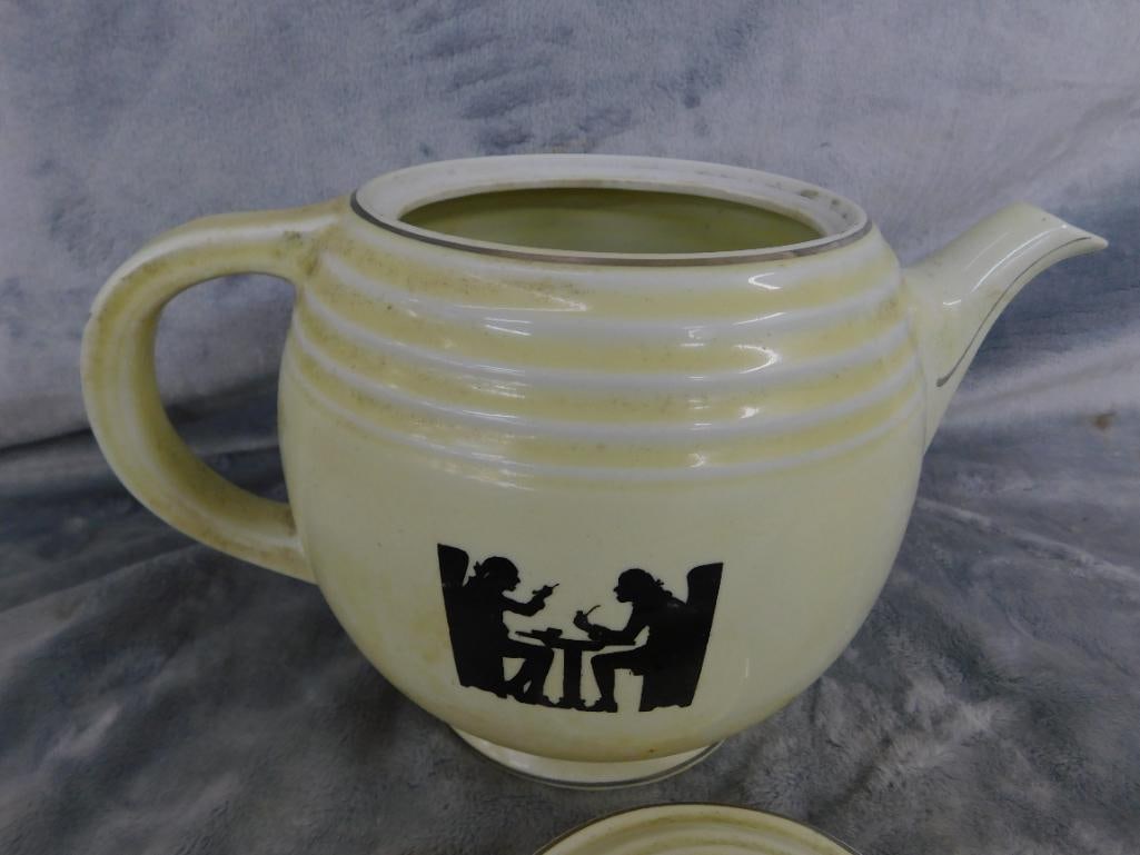 Hall Pottery Silhouette lidded Teapot - 8" x 11" x 6.5" - 3