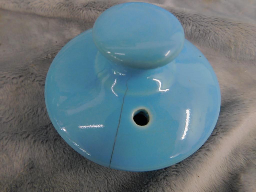 USA Pottery Water Pitcher 8.5" x 8.5" x 7" - Teapot 5.5" x 10.5" x 7.5" Lid Has Crack - 7