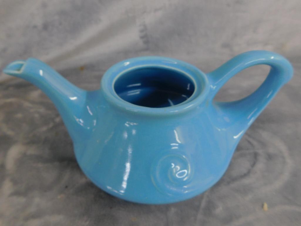 USA Pottery Water Pitcher 8.5" x 8.5" x 7" - Teapot 5.5" x 10.5" x 7.5" Lid Has Crack - 9