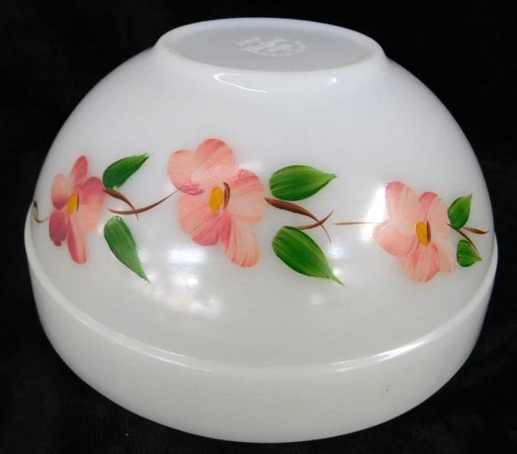 Fire King Mixing Bowl - 7.5" - Floral: See Photos For Condition and Details