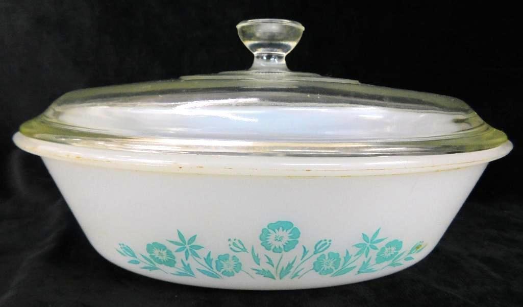 Glasbake "Maid of Honor" Lidded Oval Casserole - 5" x 10" x 6.5": See Photos For Condition and Details
