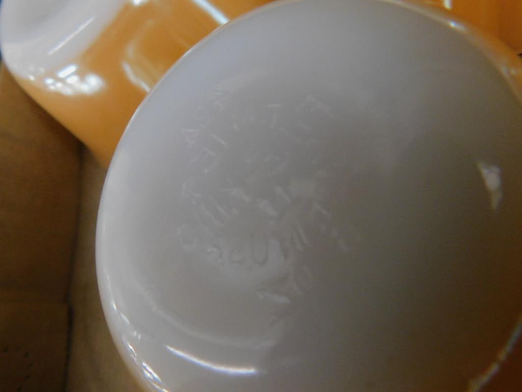 Set of 9 Fire king Iridescent Gold Custard Dishes - Each 1.75" x 3.75" - 4