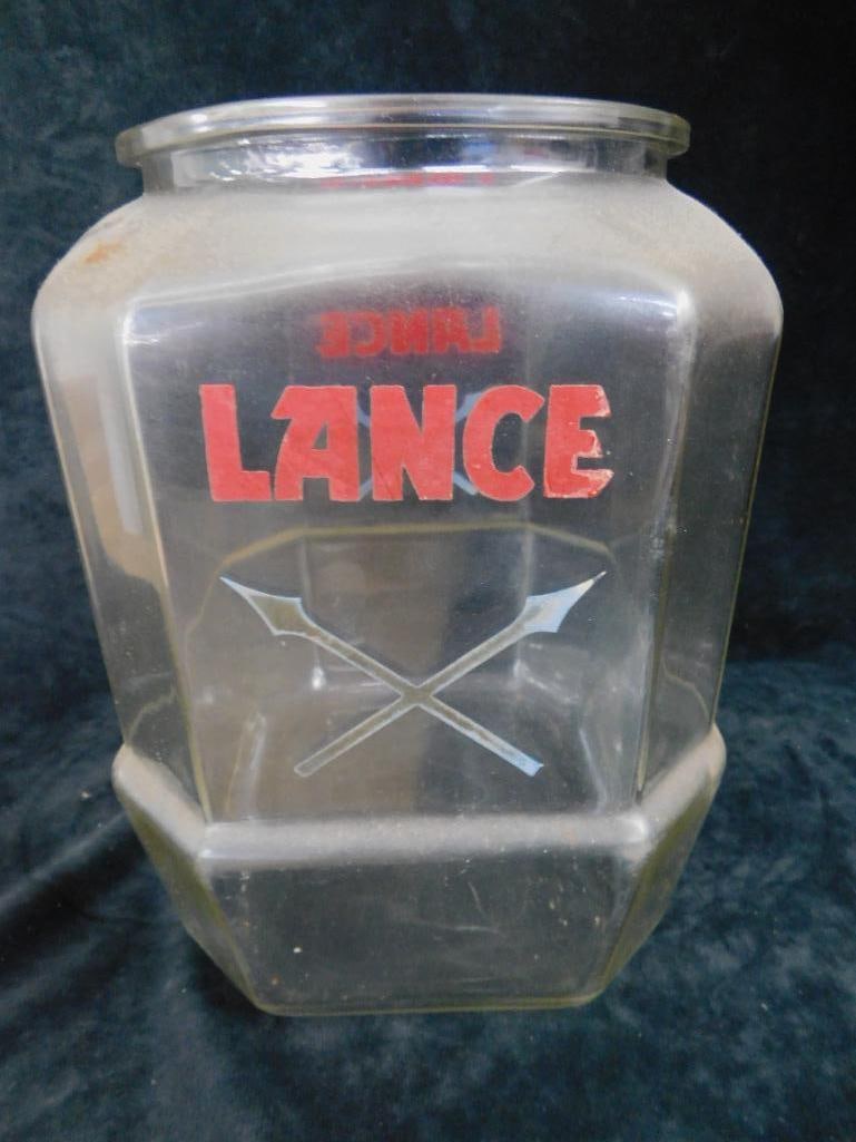 Vintage Counter Top "Lance" Glass Merchandiser With Lid - 13" x 8.5" x 7.5" - 5